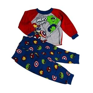 Marvel Super Hero Adventures Kids Pajama Set - Blue and Red